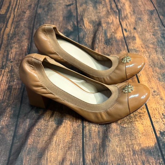 TORY BURCH Jolie Leather 75mm Pump Block Heel in Royal Tan 11 - Picture 5 of 12
